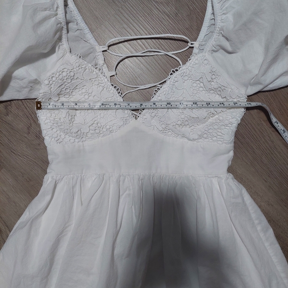 Princess Polly‎ Krysten White Puff Sleeve Mini Dress Sz 12 - Picture 9 of 12